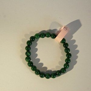 Genuine Natural Green Jade Stone Stretch Bracelet